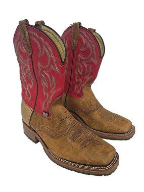 Double H Men's Roger DH3556 Square Toe USA Western Work Boot Brown Size 9 2E